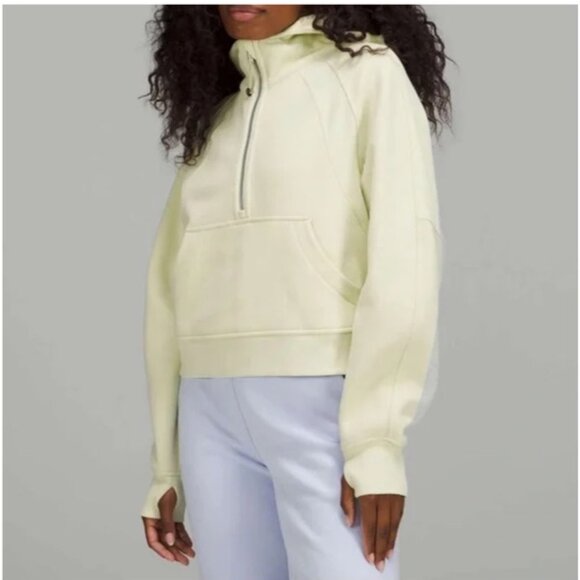 Lululemon Scuba Half-Zip Hoodie Cropped. Light Yellow - Picture 1 of 13